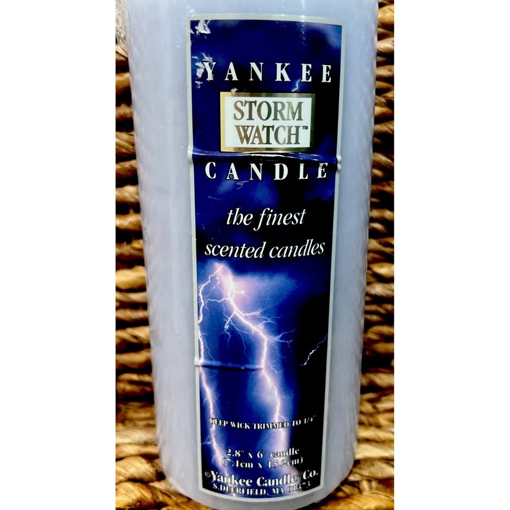 Yankee Candle STORM WATCH Blue Pillar Candle Retired HTF 2.8"x 6" Sealed NOS NEW - Picture 2 of 5